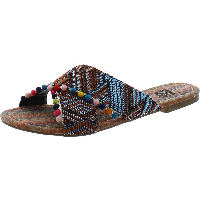 sandals with woven or braided details-Manitobah Mukluks Womens Beaded Knit Slide Sandals