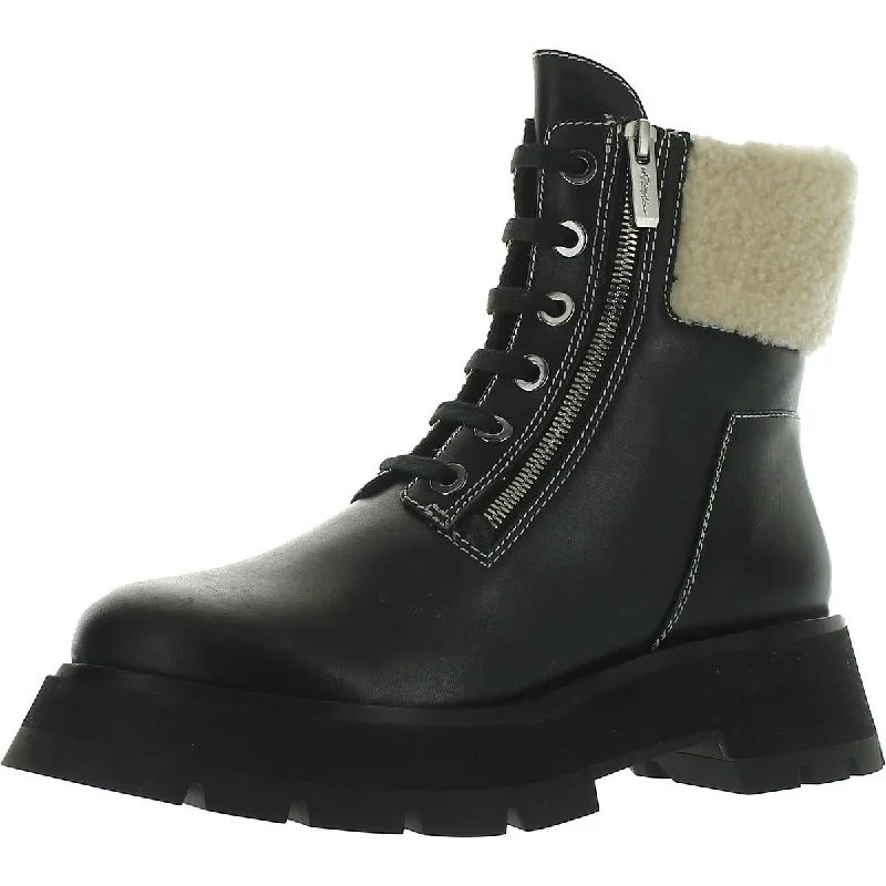 Boots for men with toe padding -3.1 Phillip Lim Womens Kate Leather Sheepskin Combat & Lace-up Boots