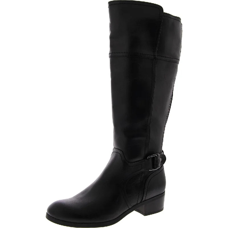 Boots for women with shin relief -Unisa Womens Faux Leather Zipper Knee-High Boots