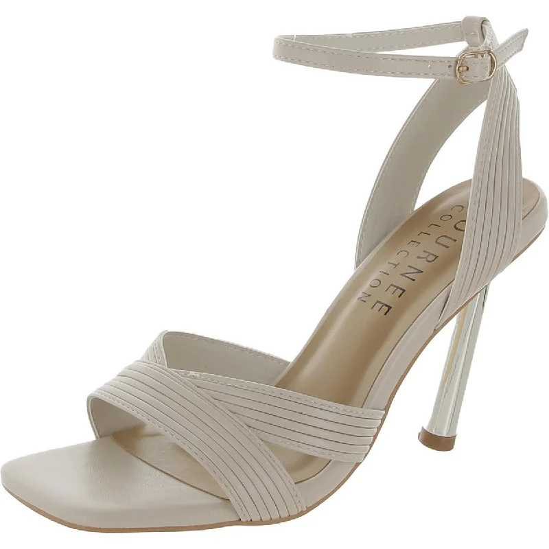 Comfortable high heels for relaxed evenings-Journee Collection Womens Faux Leather Open Toe Pumps