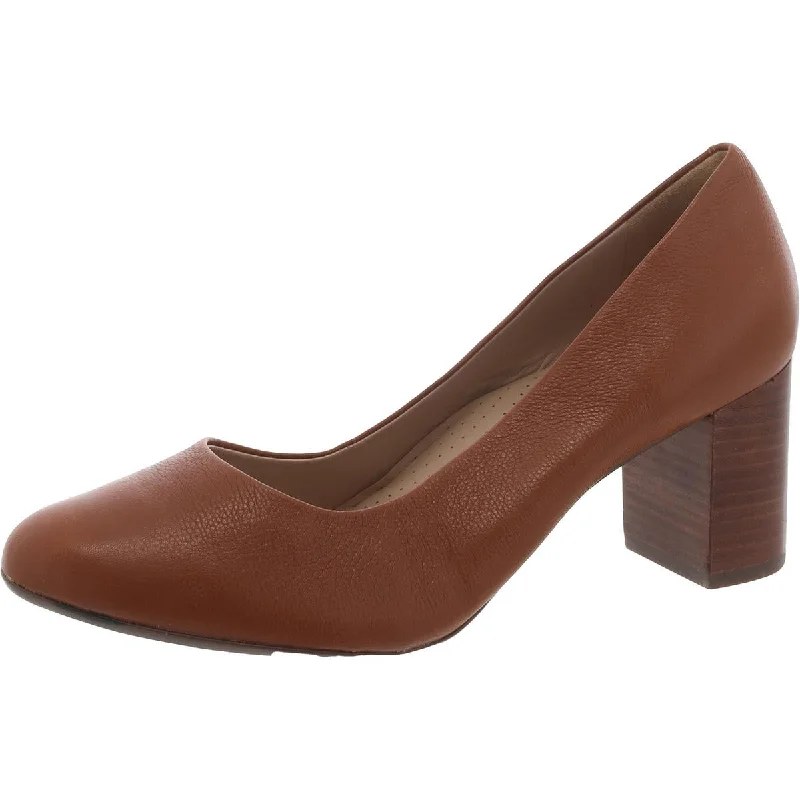 Affordable high heels for budget nights-Midtown Pump Womens Leather Round Toe Pumps