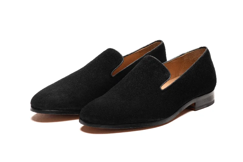 Cheap loafers for casual evenings-Venetian Loafer - Black Suede