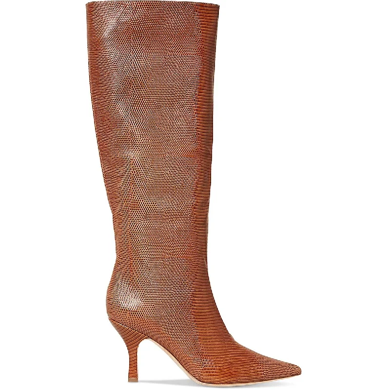 Boots with chic sole trims -Loeffler Randall Womens Whitney Leather Textured Knee-High Boots