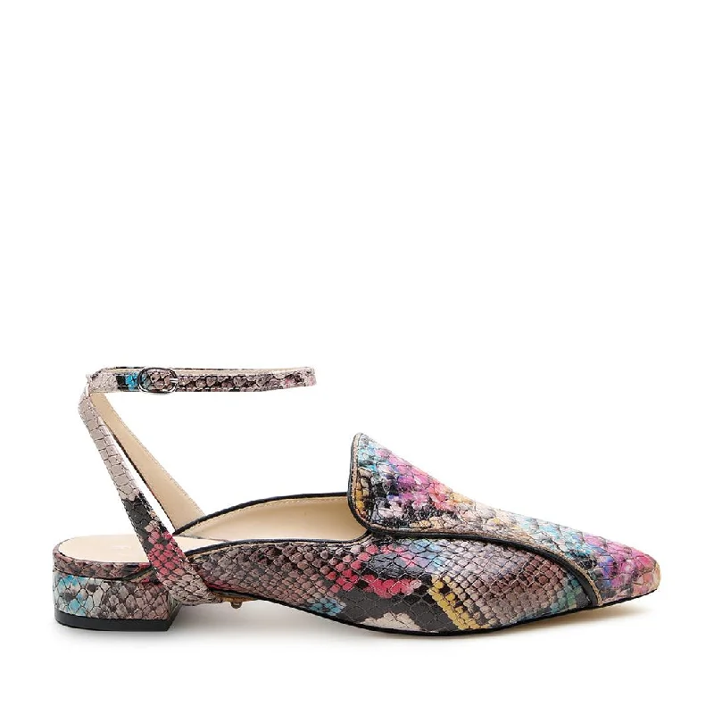 Fashionable loafers for warm nights-Painted Snake Pointed Loafer + Marilyn Strap