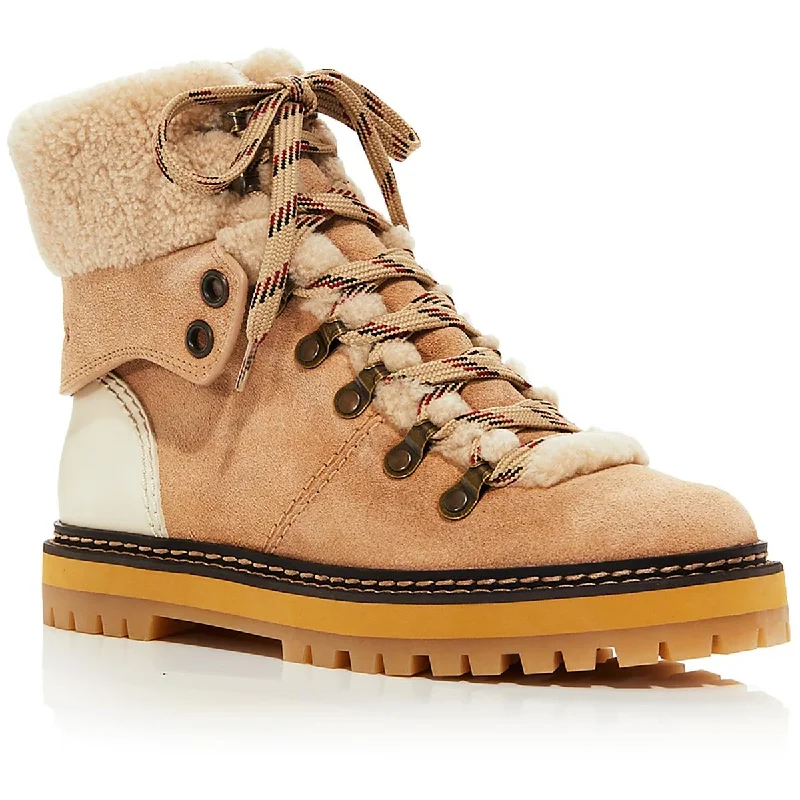 Boots for casual snow dinners -See by Chloe Womens Eileen Suede Fur Hiking Boots