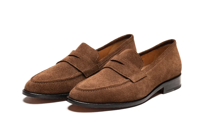 Fashionable loafers for warm trends-Penny Loafer - Cognac Suede