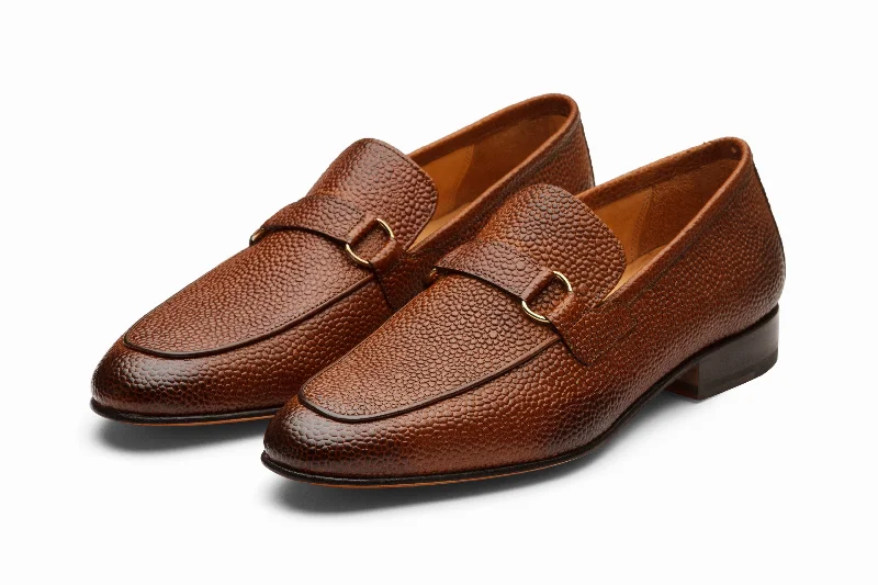 Soft loafers for gentle nights-Lorenzo Leather Loafers- Cedar Grain