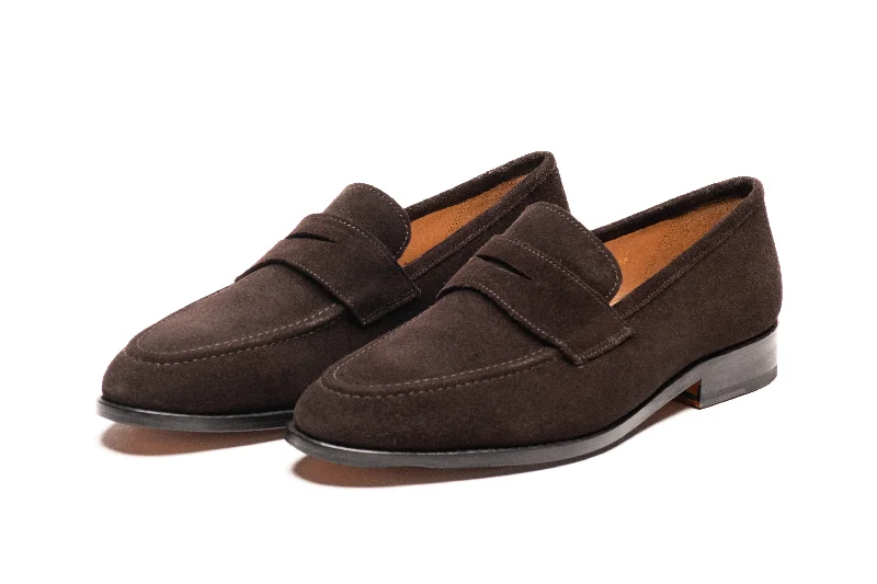 Cheap loafers for relaxed nights-Penny Loafer - Dark Brown Suede