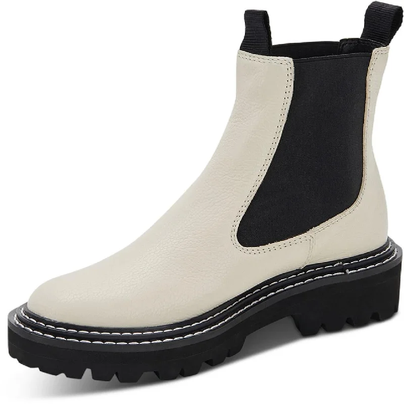 Boots with braided leather trims -Dolce Vita Womens Moana Lugged Sole Chelsea Boots