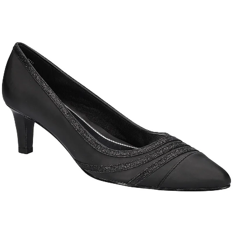 Affordable high heels for family nights-Easy Street Womens Nobel Satin Glitter Pumps