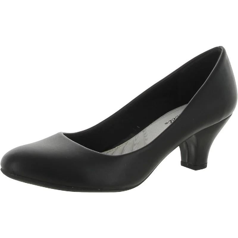 Cushioned high heels for soft nights-Easy Street Womens Fabulous Faux Leather Slip On Pumps