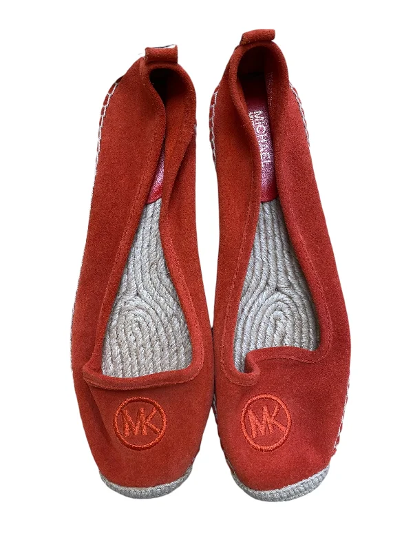 Flats with soft outsole linings -Shoes Flats By Michael By Michael Kors In Red & Tan, Size: 7