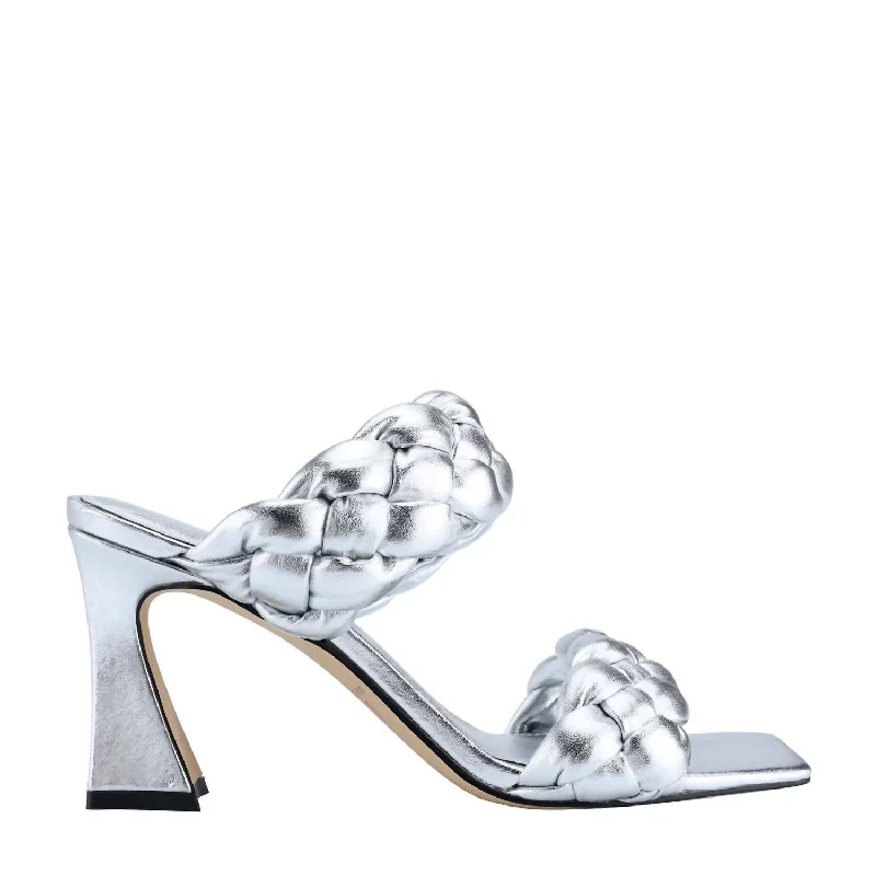 Breathable high heels for warm evenings-Hammy Heeled Sandal In Silver