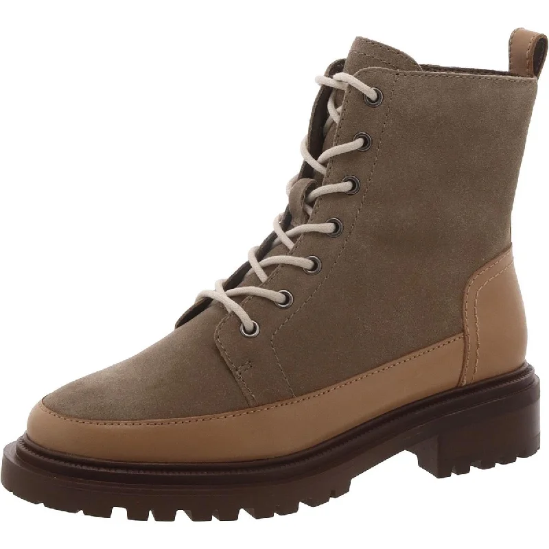 Boots with wispy sole midsoles -Vince Camuto Womens Leasa Suede Almond Toe Combat & Lace-Up Boots