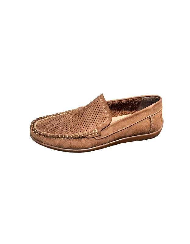 Lightweight loafers for sunny nights-Soft Leather Handmade Hollow Loafers for Men