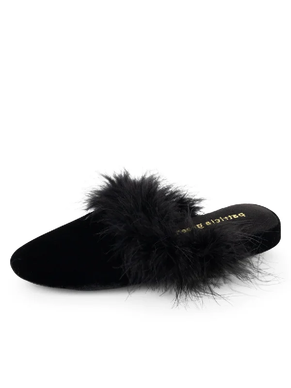 Rare slippers for luxe fans -Party Velvet Feather Slippers