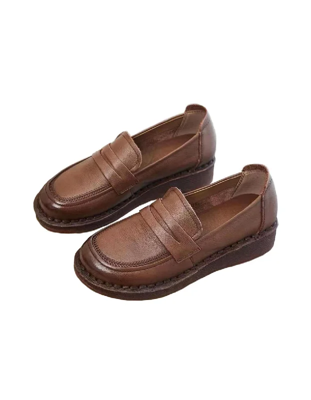 Best loafers for summer evenings-Soft Leather Comfortable Retro Loafers