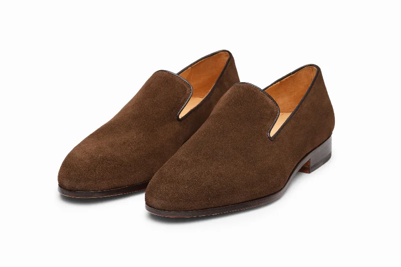 Fashionable loafers for warm nights-Venetian Loafer - Brown Suede