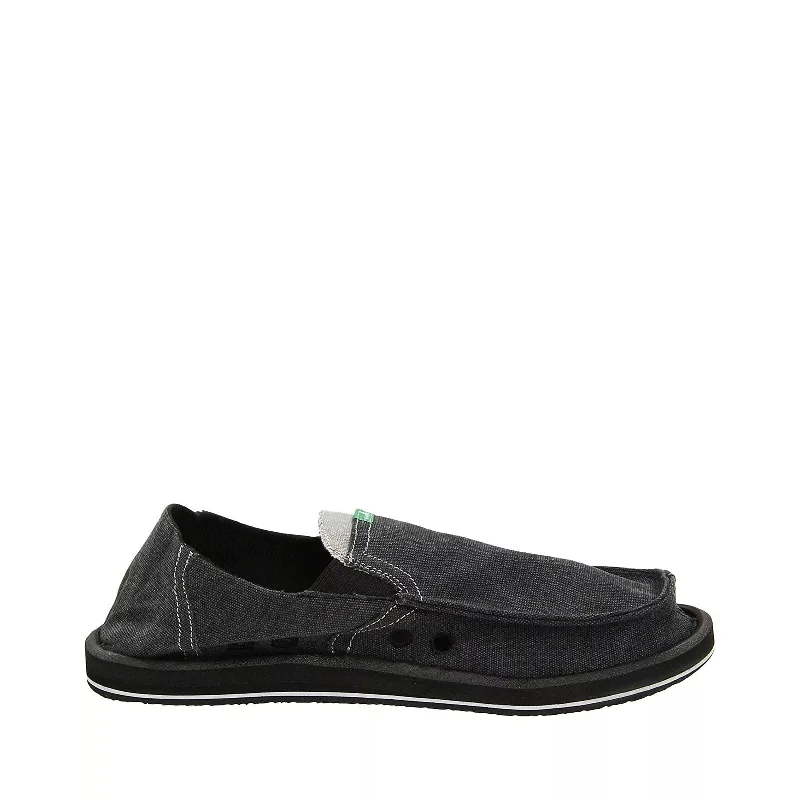 Slip-on loafers for easy nights-Men's Shoes Sanuk PICK POCKET Slip On Sidewalk Surfer Loafers SMF1032 CHARCOAL