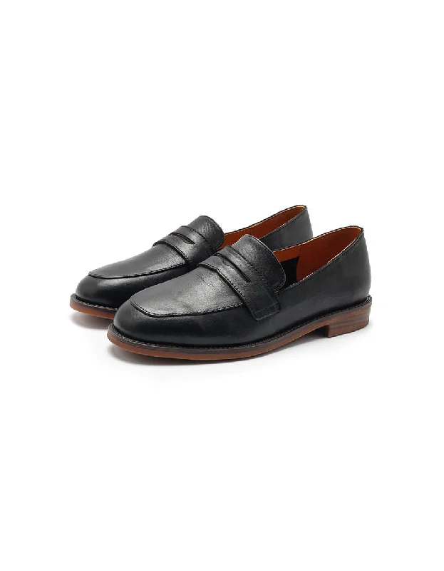 Breathable loafers for hot afternoons-Real Leather Pointed Toe  Loafers for Women