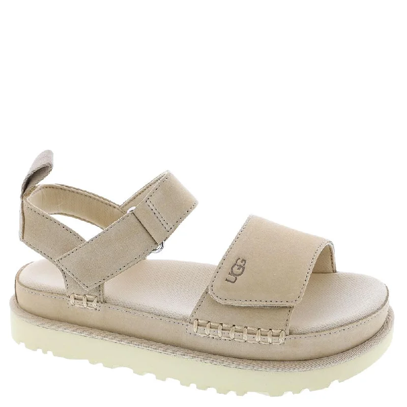 sandals with stretchy material-Women's Shoes UGG GOLDENSTAR Suede Sandals 1136783 DRIFTWOOD