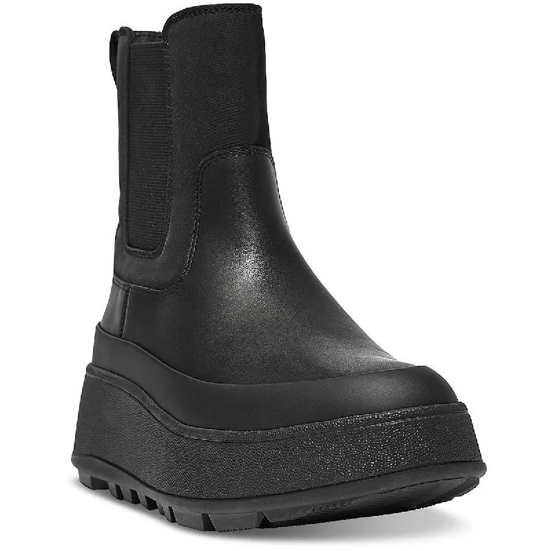 Boots for modern rugged aesthetics -Fitflop Womens Leather Stretch Chelsea Boots