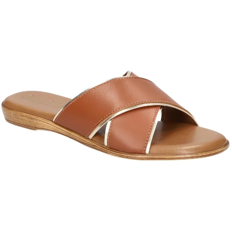 sandals with toe strap for better grip-Bella Vita Womens Tab-Italy Leather Slide Sandals