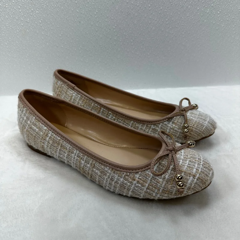 Flats with innovative sleek designs -Tweed Shoes Flats Ballet By Nine West In Tan, Size: 7.5