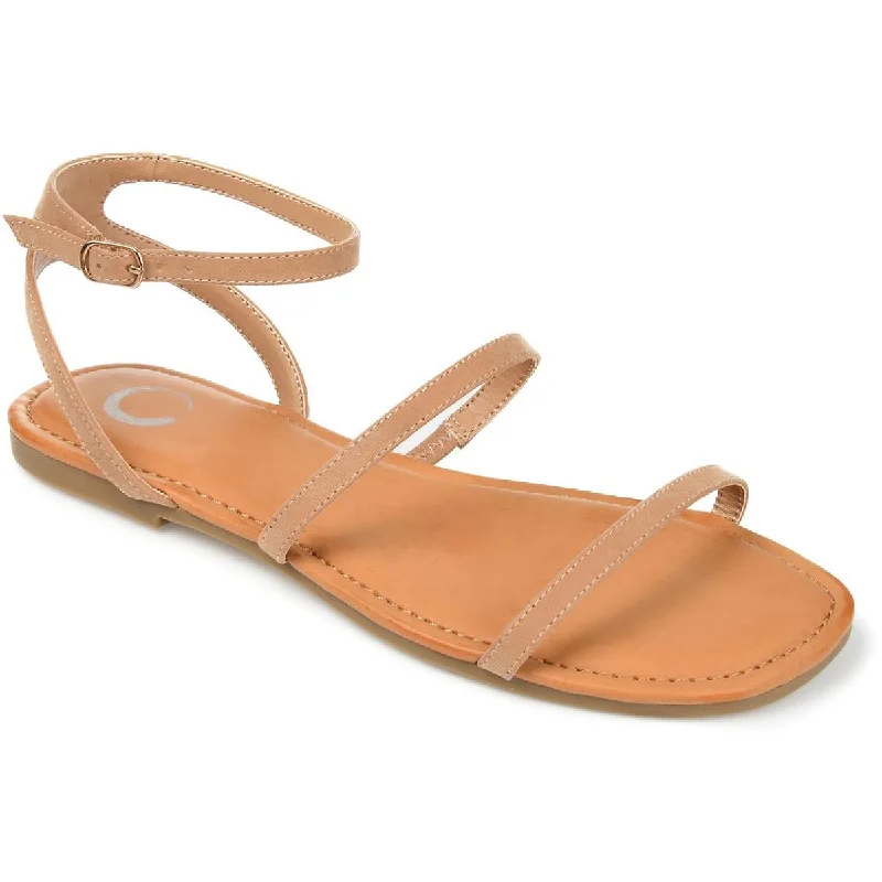 sandals for relaxed look at the beach-Journee Collection Womens Libbie Strappy Ankle Strap Flat Sandals