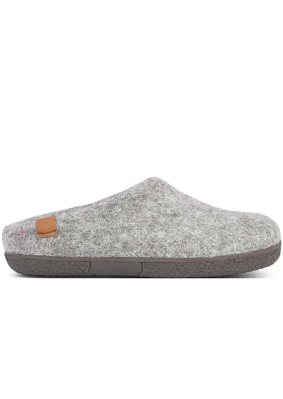 Slippers with aged knit -Wool by Green Unisex Tibet Rubber Sole Open Heel Slippers