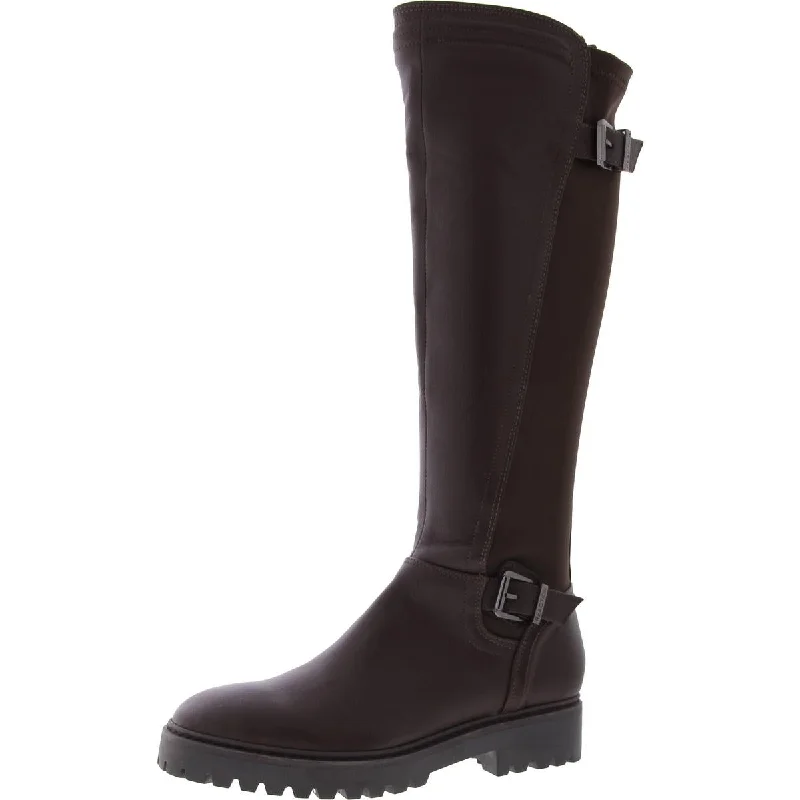 Boots for tall men’s rugged style -Kenneth Cole Reaction Womens Salt Lug TTK Biker Faux Leather Knee-High Boots