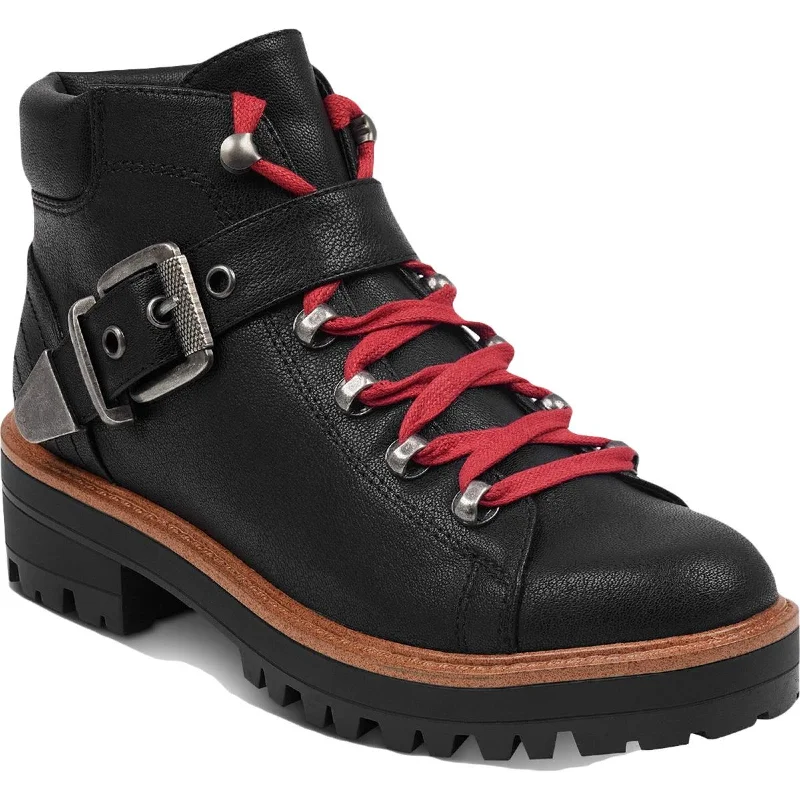 Boots with steady sole cushioning -Indigo Rd. Womens Ibis2 Faux Leather Lug Sole Combat & Lace-up Boots