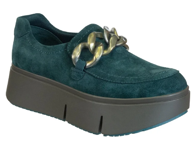 Shoes with light treads -Naked Feet: PRINCETON in EMERALD Platform Sneakers