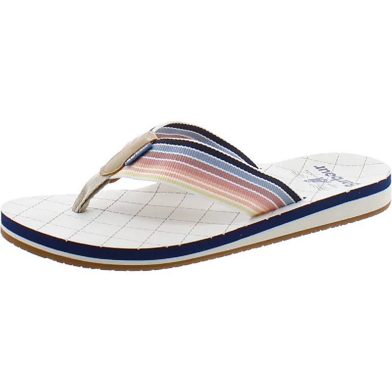 sandals for sunny days out-Barbour Womens Laceless Canvas Thong Sandals