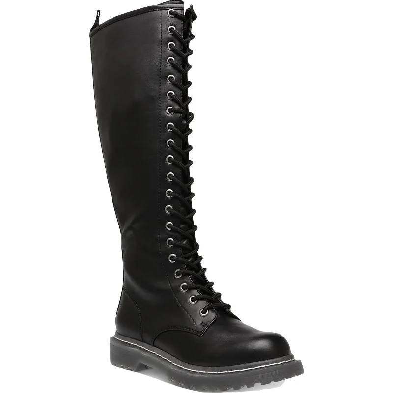 Boots with rapid-dry linings -Wild Pair Womens Ryleep Tall Lugged Sole Combat & Lace-up Boots