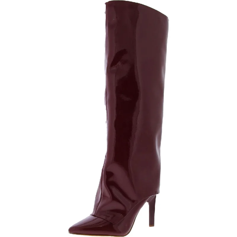 Boots with artsy sole accents -Jessica Simpson Womens Faux Leather Zipper Knee-High Boots