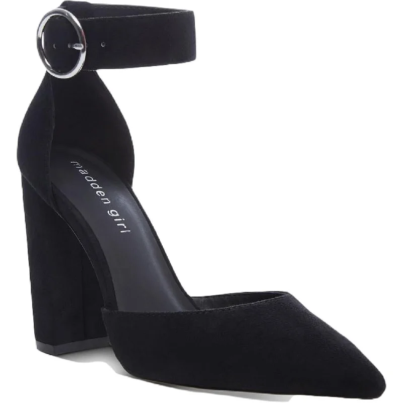 Slip-on high heels for easy evenings-Madden Girl Womens Saaxon Padded Insole Ankle Strap Pumps