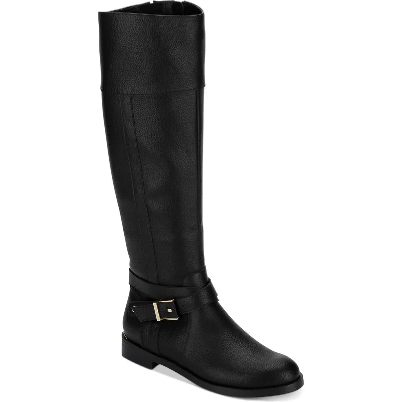 Boots with trendy heel accents -Kenneth Cole Reaction Womens Wind Riding Boot Faux Leather Riding Boots