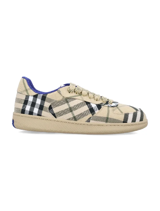 Shoes for rainy laps -BURBERRY Terrace Check Low-Top Sneakers for Men