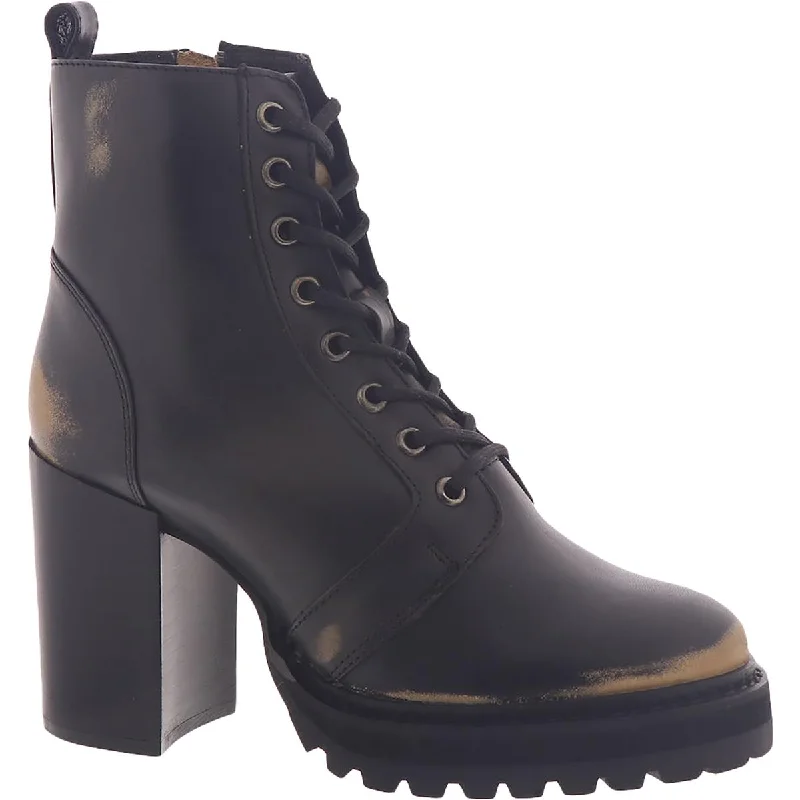 Boots for lively frost vibes -Steve Madden Womens Rivet Leather Lace-Up Combat Boots