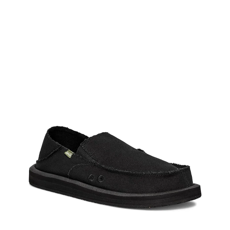 Durable loafers for busy nights-Men's Shoes Sanuk DONNY Slip On Sidewalk Surfers Loafers 1158512 BLACKOUT