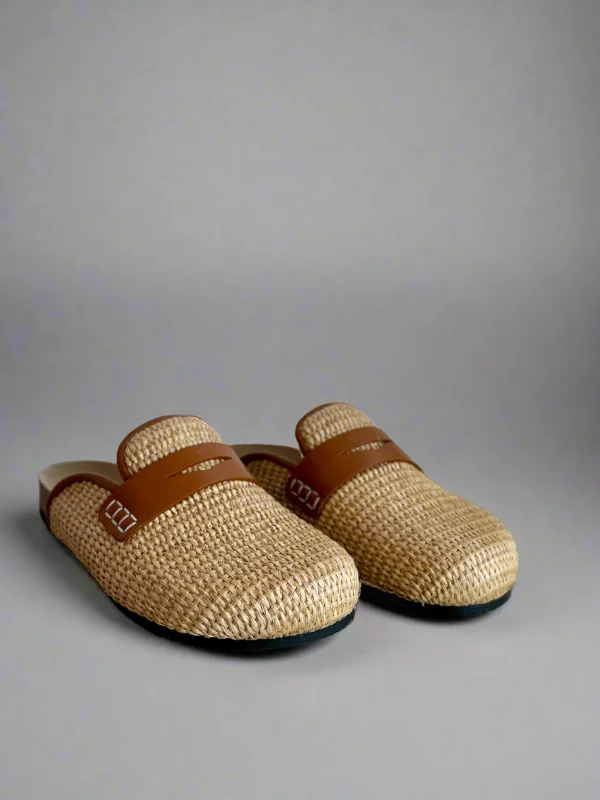 Comfortable loafers for long evenings-JW Anderson RAFFIA LOAFER MULES