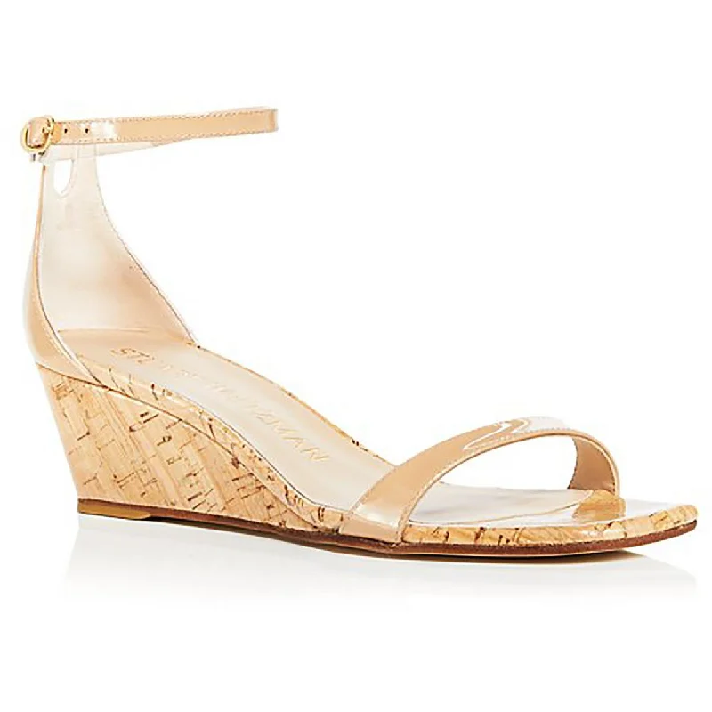 sandals with waterproof design-Stuart Weitzman Womens Nudistcurve 50 Wedge Cork Wedge Ankle Strap