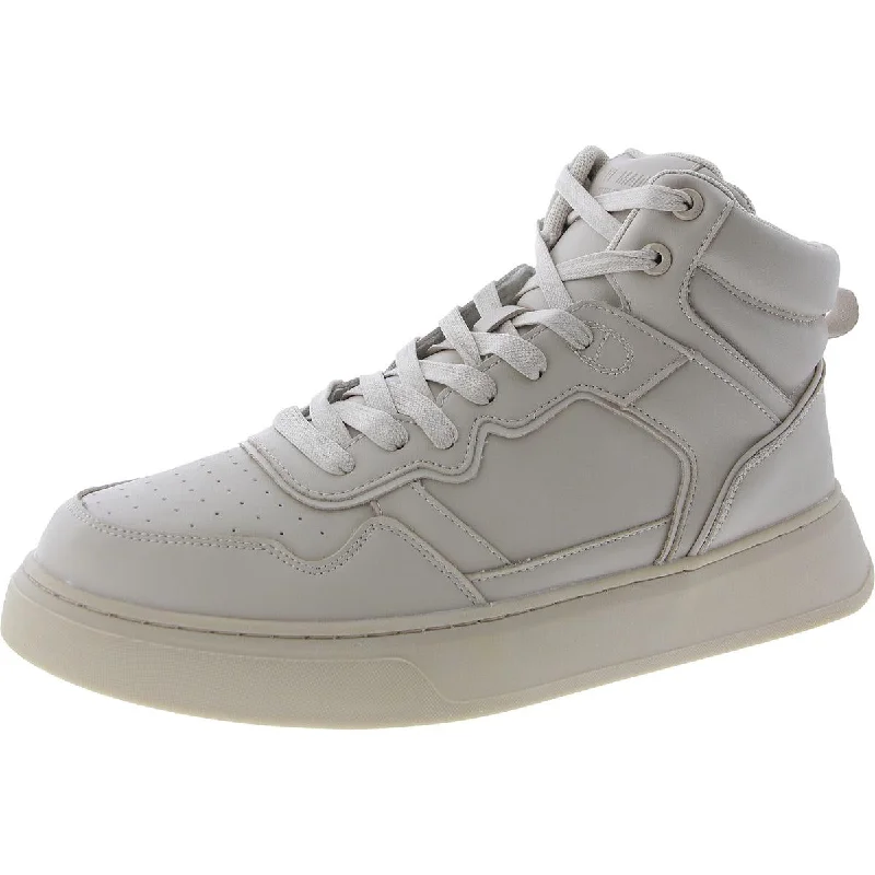 Shoes for clammy soles -Steve Madden Mens Jordee Leather Activewear High-Top Sneakers