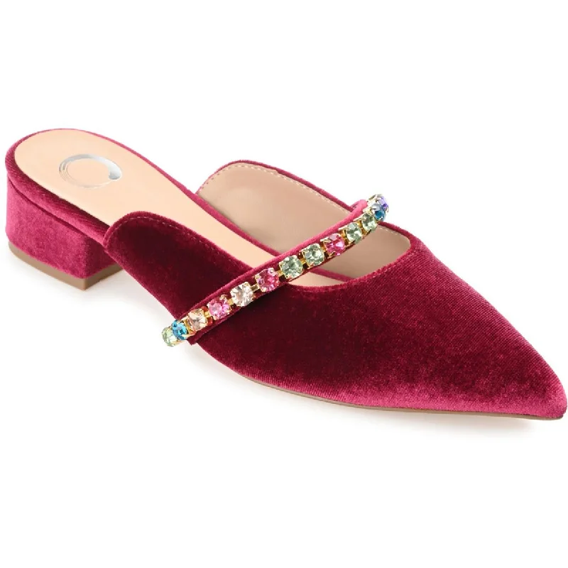 sandals with trendy lace-up straps-Journee Collection Womens Jewel Jeweled Pointed Toe Mules