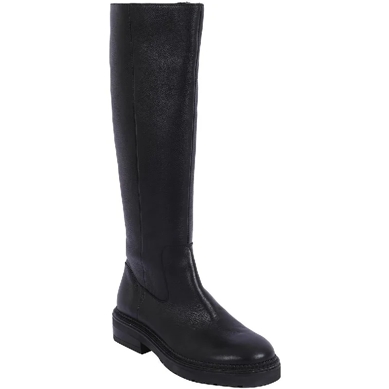 Boots for nightly frost chic -Kenneth Cole New York Womens Wendy Leather Block Heel Knee-High Boots