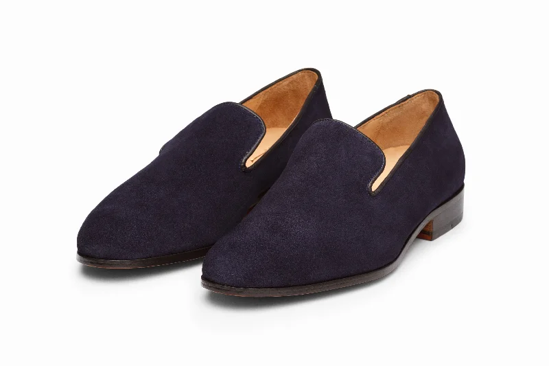 Slip-on loafers for quick nights-Venetian Loafer - Navy Suede