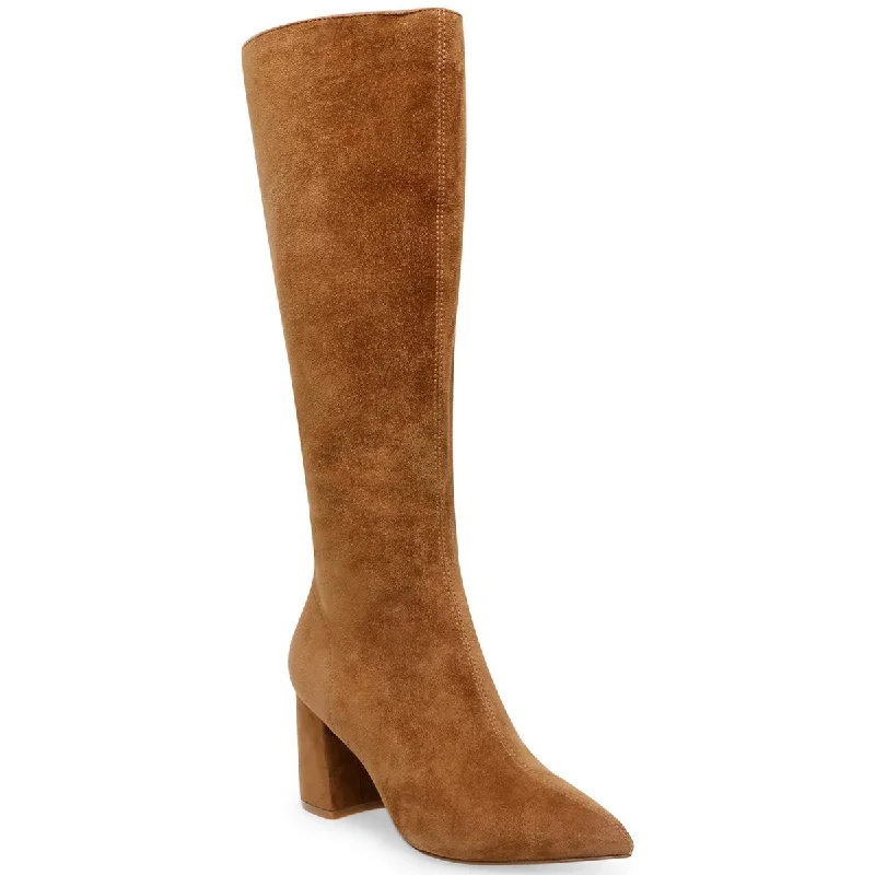 Boots with adaptive sole padding -Steve Madden Womens Nieve Suede Pointed Toe Knee-High Boots