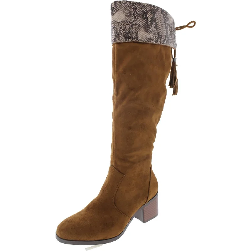 Boots with vented sole linings -Trary Womens Snake Print Tall Knee-High Boots