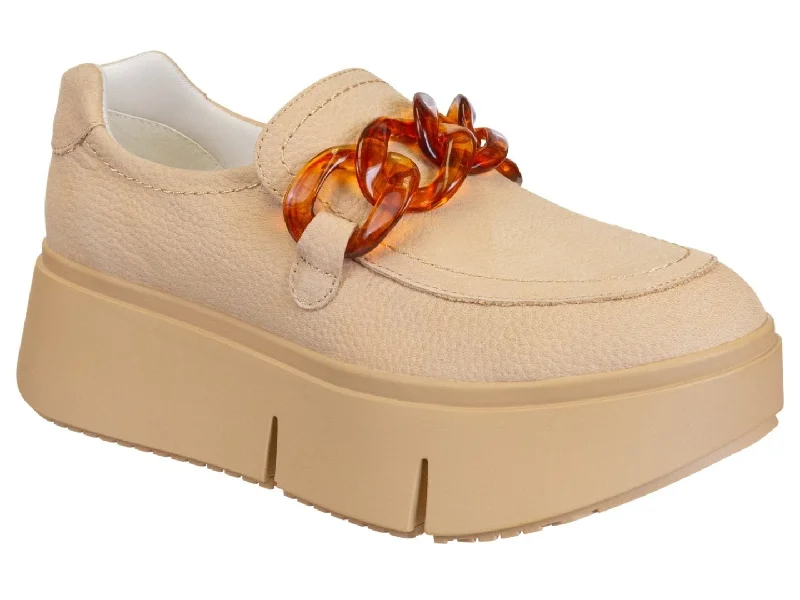 Shoes with fuzzy mesh -Naked Feet: PRINCETON in BEIGE Platform Sneakers